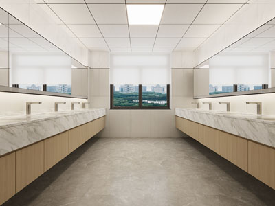 现代学校公共洗漱间