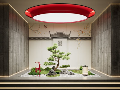 新中式室内景观园艺小品