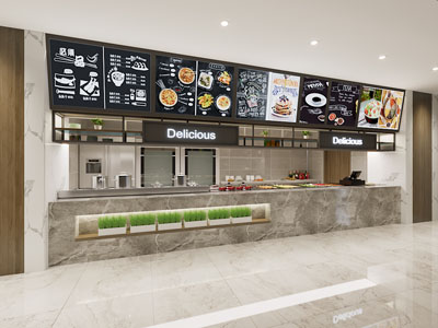 现代饭店餐馆前台点餐台