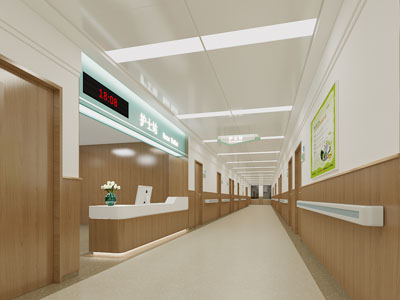 现代医院护士站、病房走廊过道