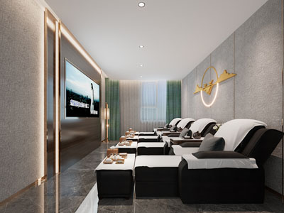 新中式足疗店、足浴房3d模型 新中式足疗店、足浴房