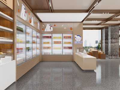 现代百货超市饮料专卖区