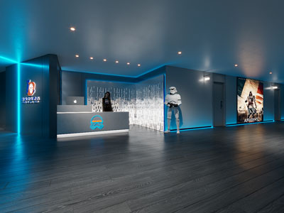 现代酒店大堂前台接待区