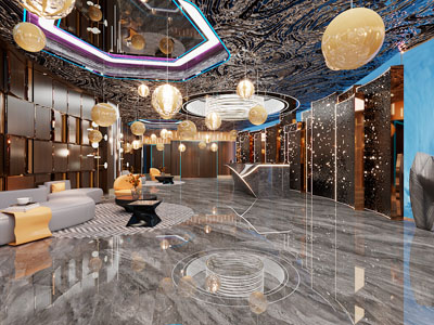 后现代大厅前台接待区