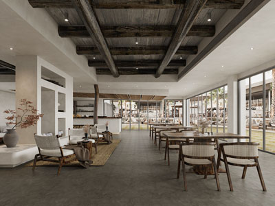 侘寂风饭店餐馆就餐区