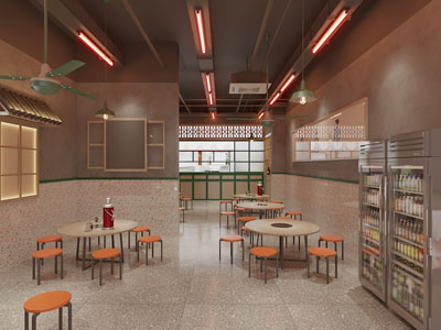 工业loft饭店餐馆就餐区