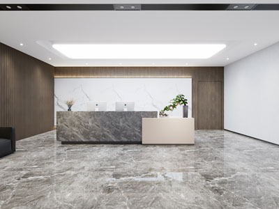 新中式大堂前台接待区