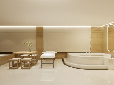 日式温泉spa会所3d模型 日式温泉spa会所