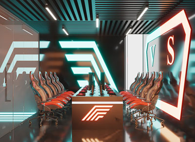 后现代评委室、网咖对战区