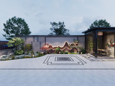 新中式庭院景观园艺小品