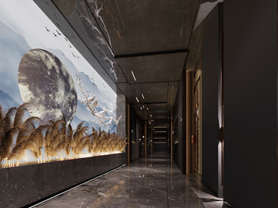 新中式酒店走廊过道