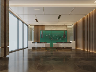 新中式大堂前台接待区