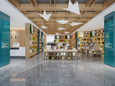 现代图书馆、阅览室、书吧