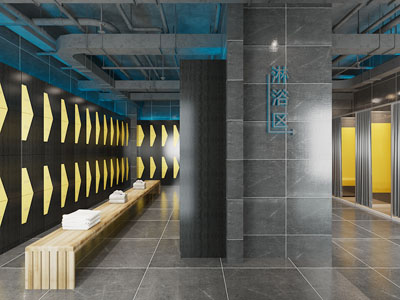 工业loft浴室spa会所更衣区3d模型 工业loft浴室spa会所更衣区
