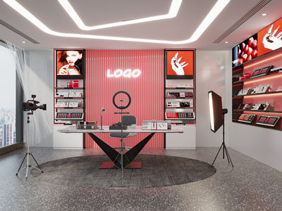 现代化妆品直播间