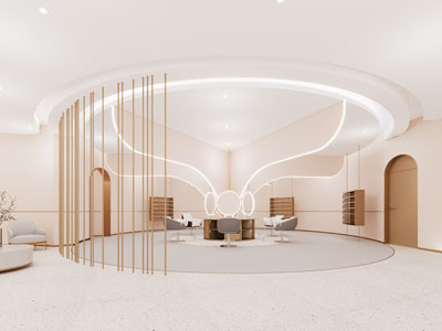 现代轻奢大堂前台接待