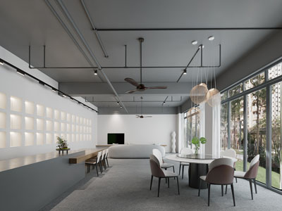 现代大堂前台接待区