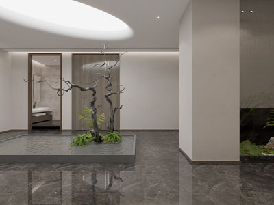 新中式玄关门厅、景观小品