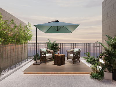 现代露台、景园园艺小品