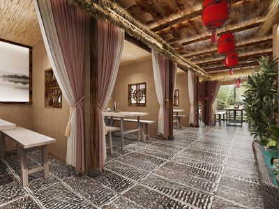 新中式饭店餐馆包厢包间