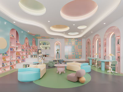 现代儿童阅览室、图书馆、书吧