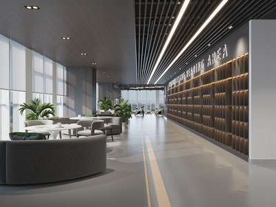 现代公司商务洽谈接待区、休闲区