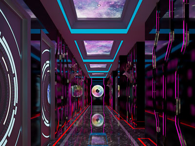 后现代KTV走廊过道