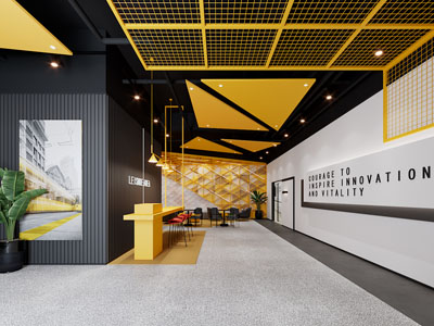 现代公司大堂前台接待区