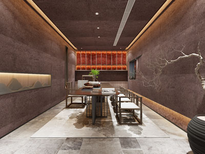 新中式茶水间、休闲区