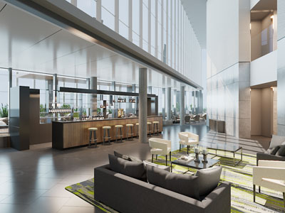 现代售楼处大堂前台接待区