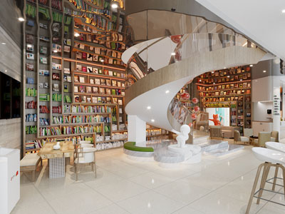 现代图书馆、阅览室、书吧