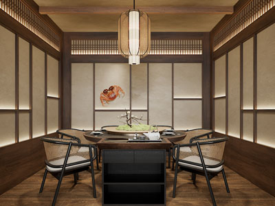 日式饭店餐馆包厢包间