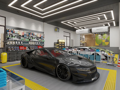 现代汽车美容维修店