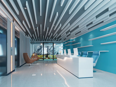 现代公司前台接待区