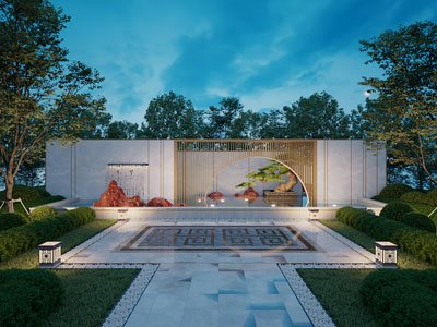 新中式庭院景观园艺小品