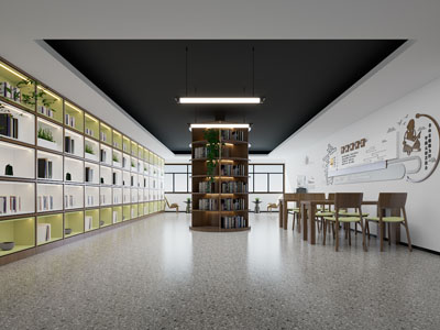 新中式阅览室、图书馆、书吧