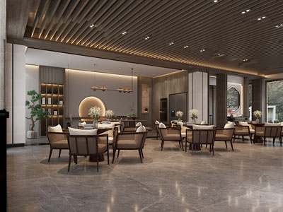 新中式大堂前台接待区