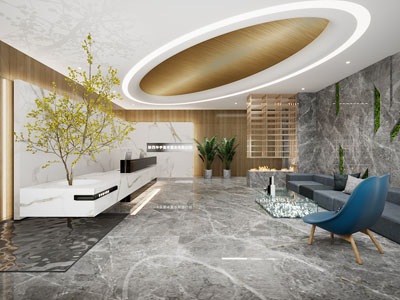 现代公司大堂前台接待区