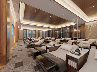 新中式足浴、足疗店3d模型 新中式足浴、足疗店