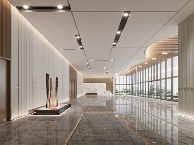 现代大堂前台接待区