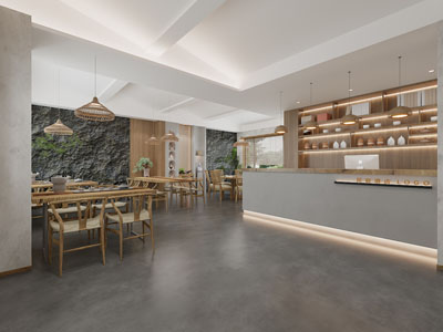 新中式民宿酒店前台接待区