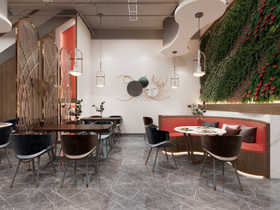 现代轻奢饭店餐馆就餐区