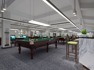 现代台球室、台球馆
