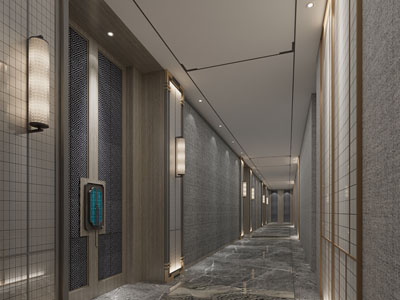 新中式酒店客房过道