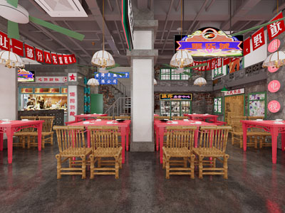 工业loft饭店餐馆就餐区