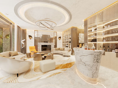 现代轻奢大堂前台接待区