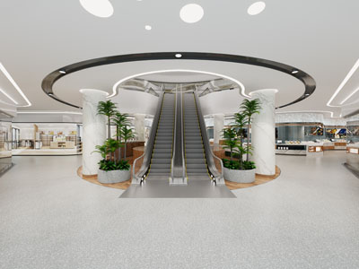 现代商场电梯间