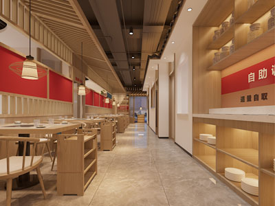 现代自助餐饭店餐馆就餐区