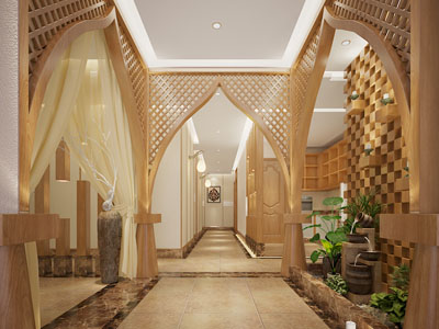 东南亚酒店过道