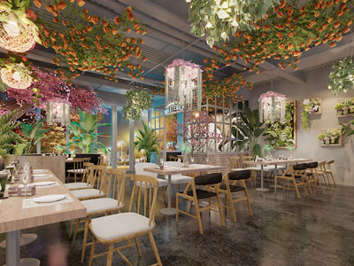 现代饭店餐馆就餐区